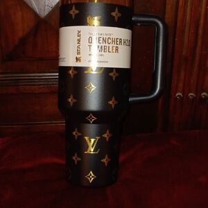 Black Gold LV Stanley Quencher H2.0 Tumbler Cup Stainless